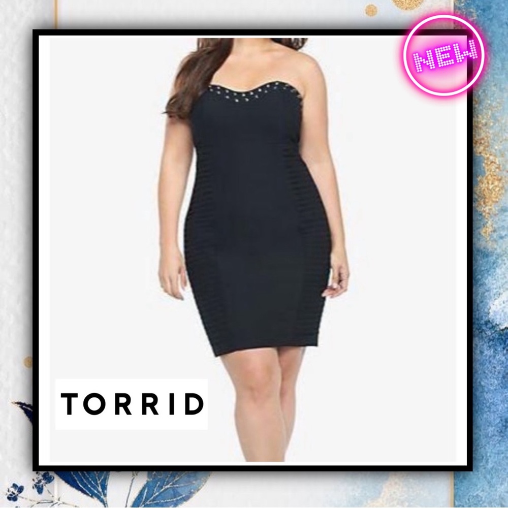 💥NEW💥 TORRID Studded Strapless Bodycon Dress #T00225r